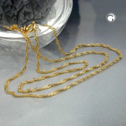 necklace 1.3mm singapore chain 14k gold 45cm