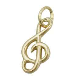 pendant 16x7mm clef shiny 14k gold