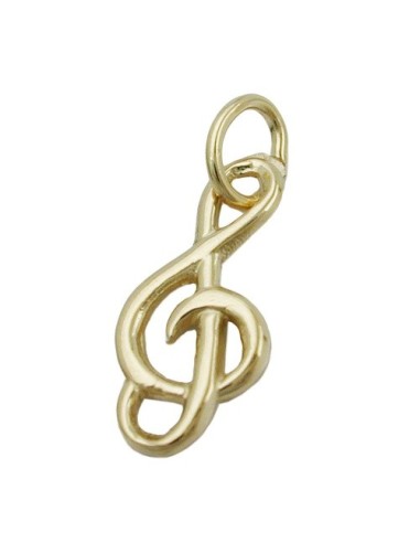 pendant 16x7mm clef shiny 14k gold