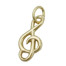 pendant 16x7mm clef shiny 14k gold