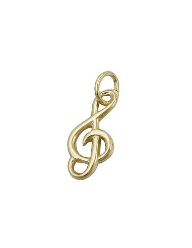pendant 16x7mm clef shiny 14k gold