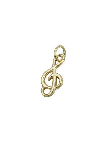 pendant 16x7mm clef shiny 14k gold
