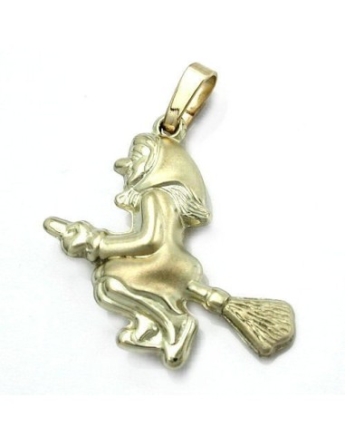pendant old hag witch 14k gold