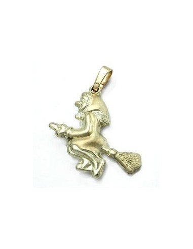 pendant old hag witch 14k gold