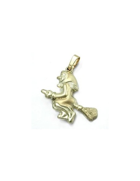 pendant old hag witch 14k gold