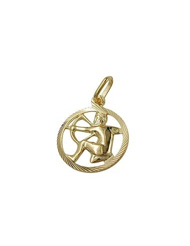 pendant 15mm zodiac sign sagittarius 9k gold