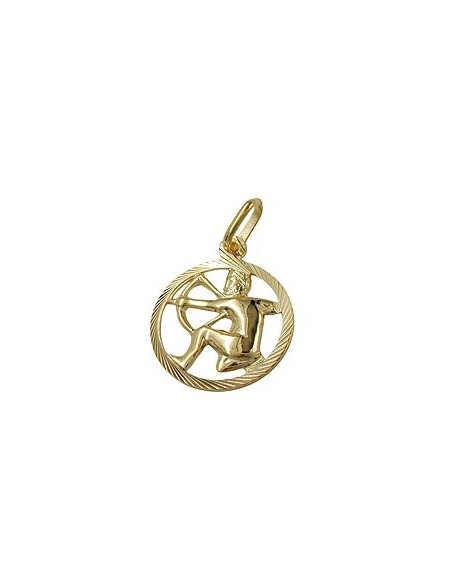 pendant 15mm zodiac sign sagittarius 9k gold