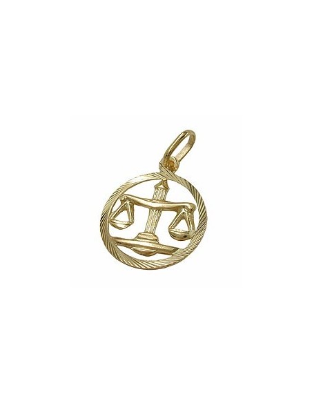 pendant 15mm zodiac libra 9k gold