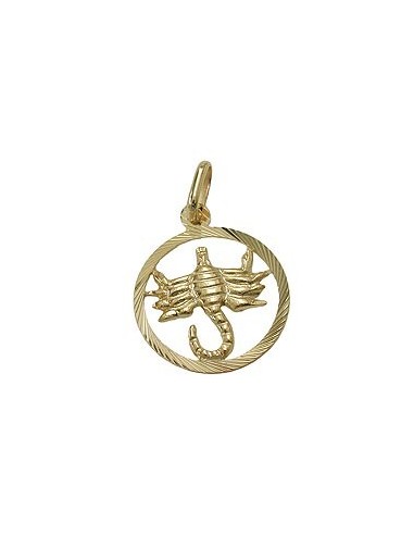 pendant 15mm zodiac sign scorpio 9k gold