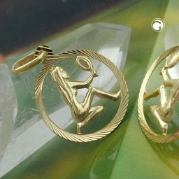 pendant 15mm zodiac virgo 9k gold