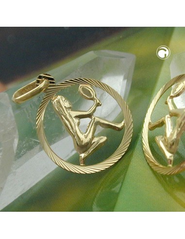 pendant 15mm zodiac virgo 9k gold