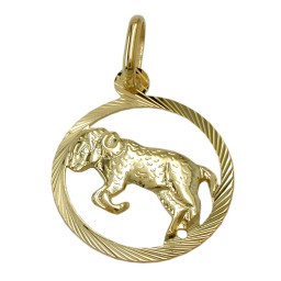 pendant 15mm zodiac sign aries 9k gold