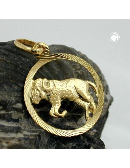 pendant 15mm zodiac sign aries 9k gold