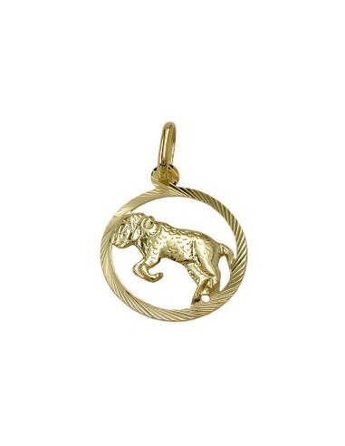 pendant 15mm zodiac sign aries 9k gold