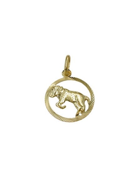 pendant 15mm zodiac sign aries 9k gold