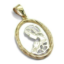 religious medal mother mary 14k gold