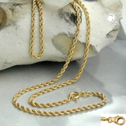 necklace 2mm french rope chain 9kt gold 45cm