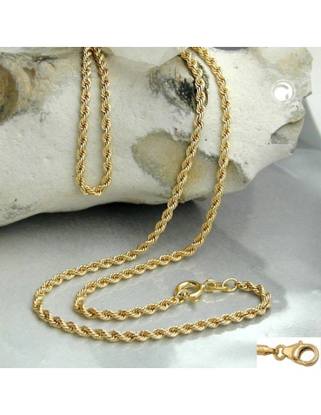 necklace 2mm french rope chain 9kt gold 45cm