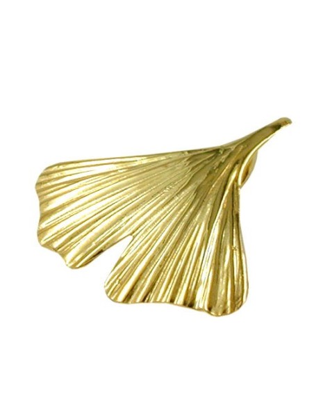 pendant 20mm ginkgo leaf shiny 9k gold