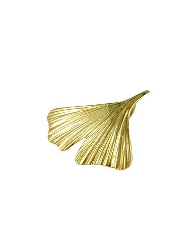 pendant 20mm ginkgo leaf shiny 9k gold
