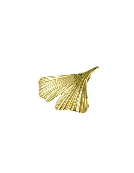 pendant 20mm ginkgo leaf shiny 9k gold