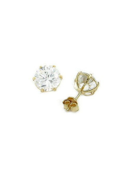 stud earrings large white zirconia 9k gold
