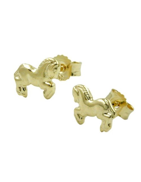 stud earrings horses 9k gold