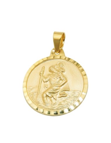 pendant christophorus 16mm 9kt gold