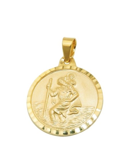pendant christophorus 16mm 9kt gold