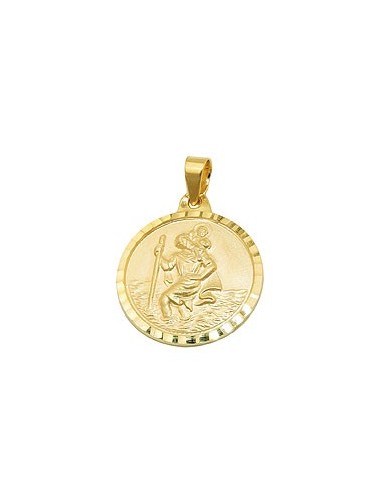 pendant christophorus 16mm 9kt gold