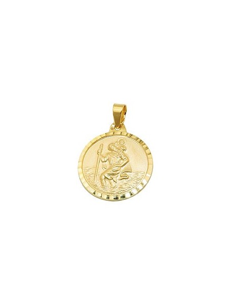 pendant christophorus 16mm 9kt gold