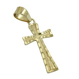 pendant cross diamond cut 9k gold