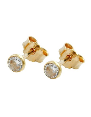 stud earring 3mm zirconia 9kt gold
