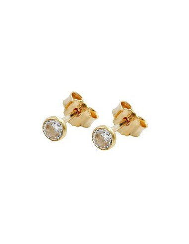 stud earring 3mm zirconia 9kt gold