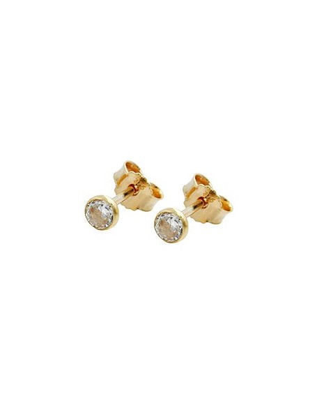 stud earring 3mm zirconia 9kt gold