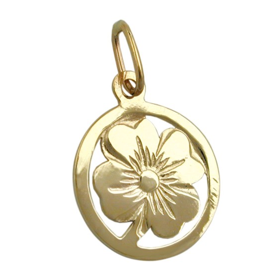 pendant clover leaf 9k gold