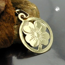 pendant clover leaf 9k gold