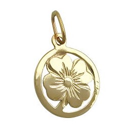 pendant clover leaf 9k gold