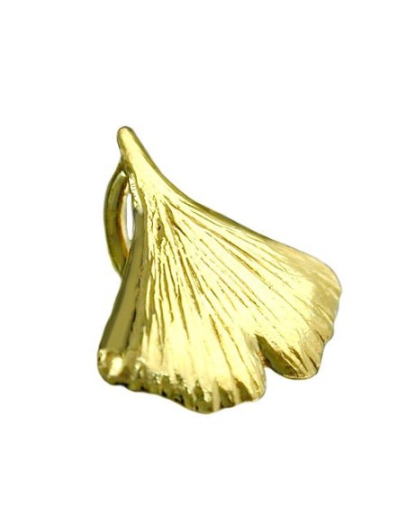 pendant 9mm ginkgo leaf shiny 9kt gold