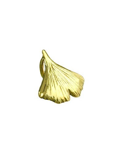 pendant 9mm ginkgo leaf shiny 9kt gold