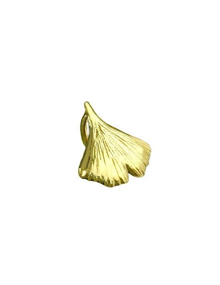 pendant 9mm ginkgo leaf shiny 9kt gold
