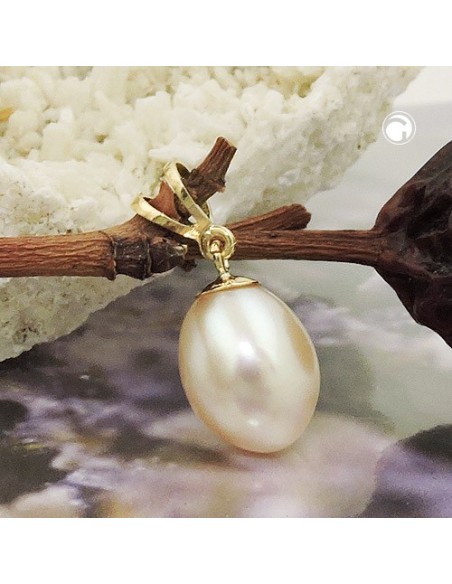 pendant approx 10x8,5mm freshwater cultured pearl oval 9k gold