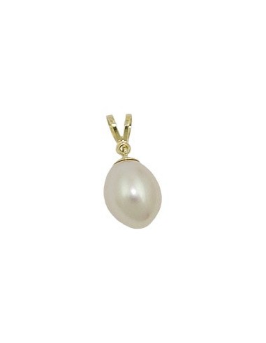 pendant approx 10x8,5mm freshwater cultured pearl oval 9k gold