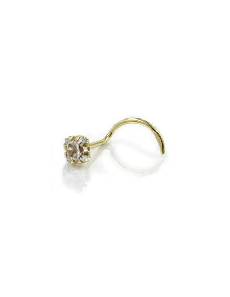 nose screw piercing 3mm cubic zirconia 14k gold