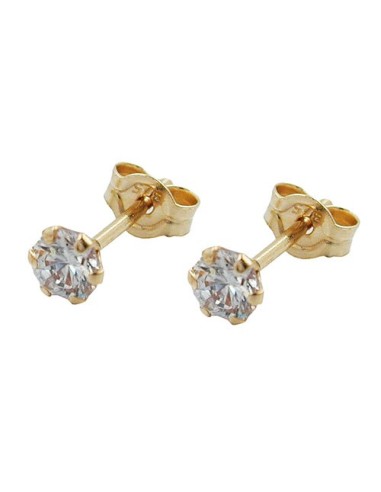 stud earrings 3mm zirconia 9k gold