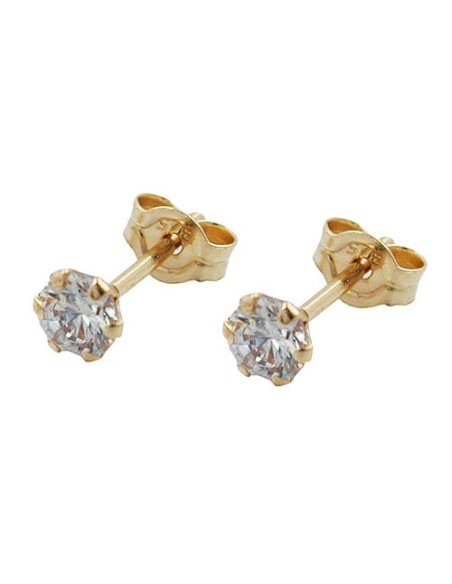 stud earrings 3mm zirconia 9k gold