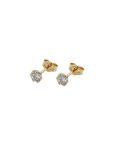 stud earrings 3mm zirconia 9k gold