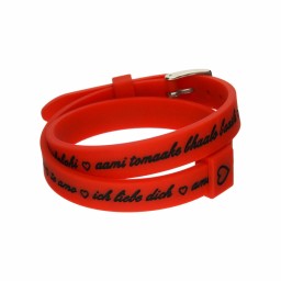 Damarmband il mezzometro I LOVE YOU SILVER - SILICONE BRACELET