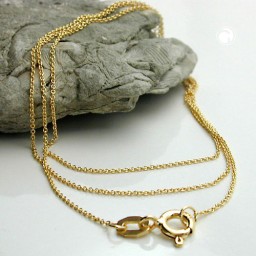 necklace 1.1mm round anchor chain 9k gold 50cm