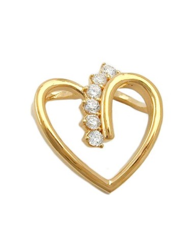 pendant heart with zirconia 3 micron gold-plated